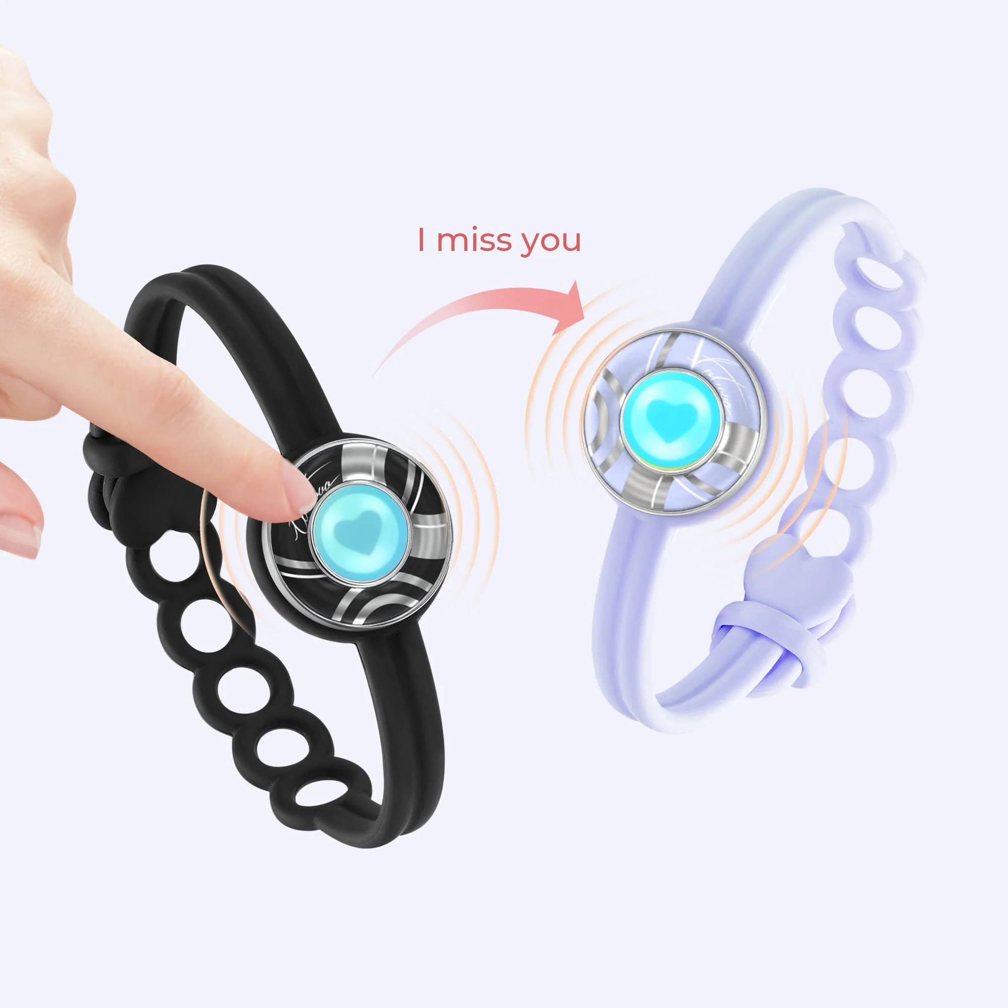 Candy Wave Touch Bracelets (Black+Purple) - Image 2