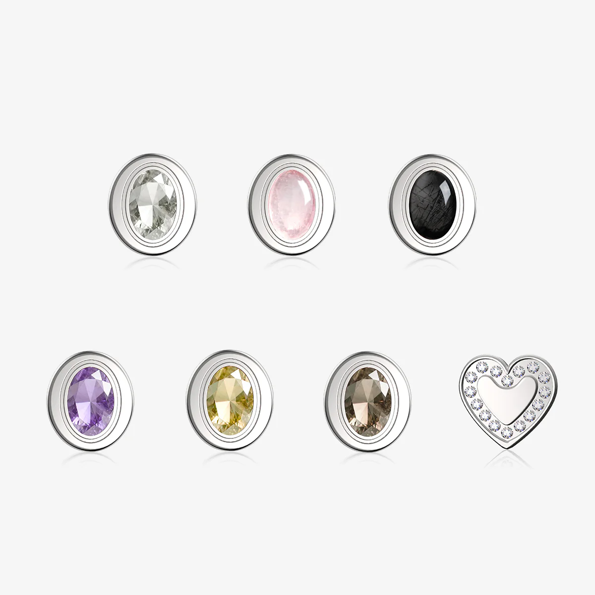 Crystal & Heart Charms for Morse Love Bracelets