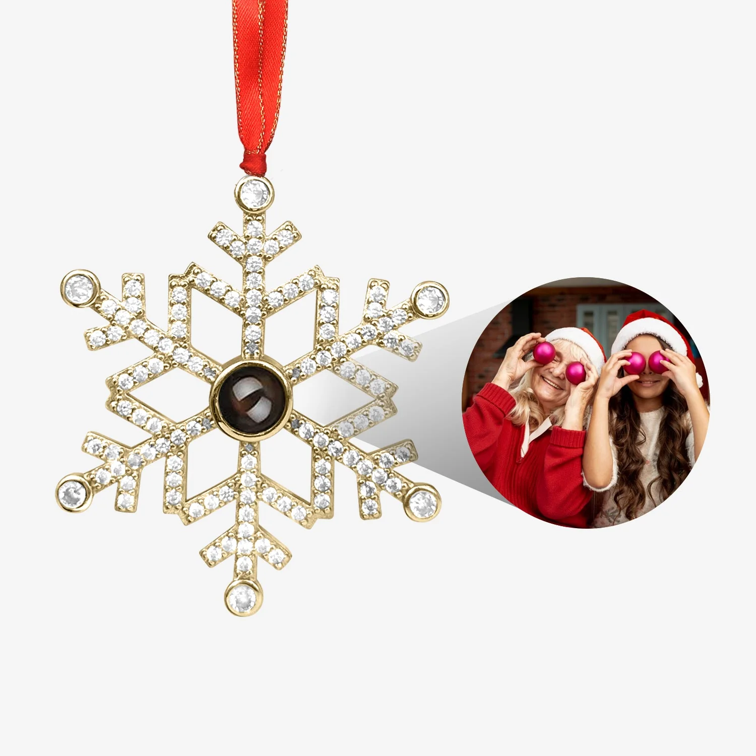 Custom Christmas Snowflake Photo Ornament - Image 7