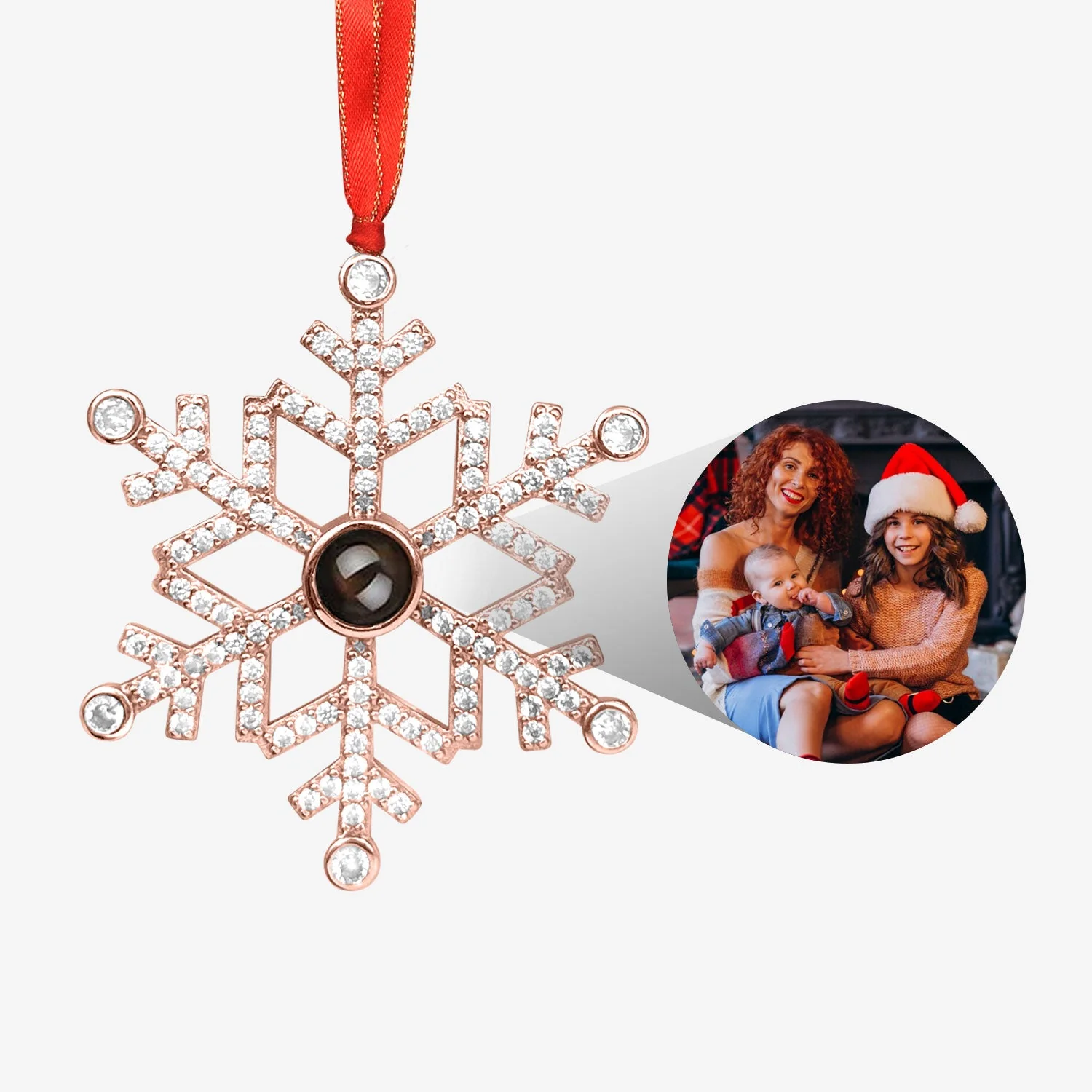 Custom Christmas Snowflake Photo Ornament - Image 8