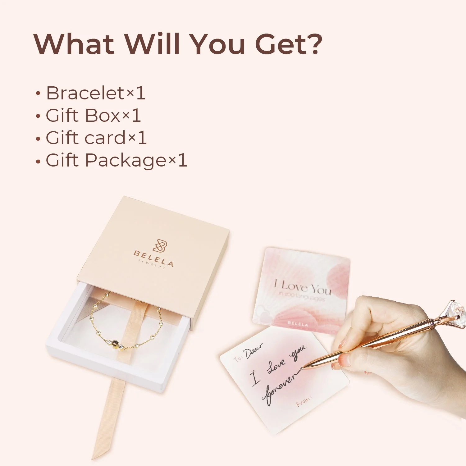 Link Chain Projection Photo Bracelet with Diamonds - Image 10