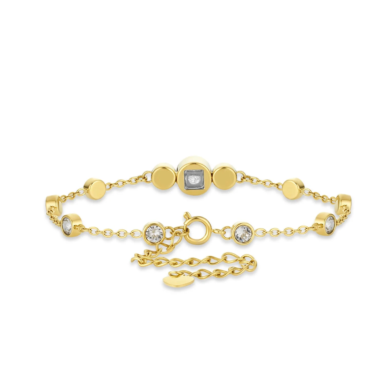 Link Chain Projection Photo Bracelet with Diamonds - Image 8