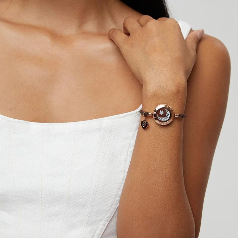 Moon&Star Touch Bracelets with Milan Rope (Brown+Brown) - Image 7