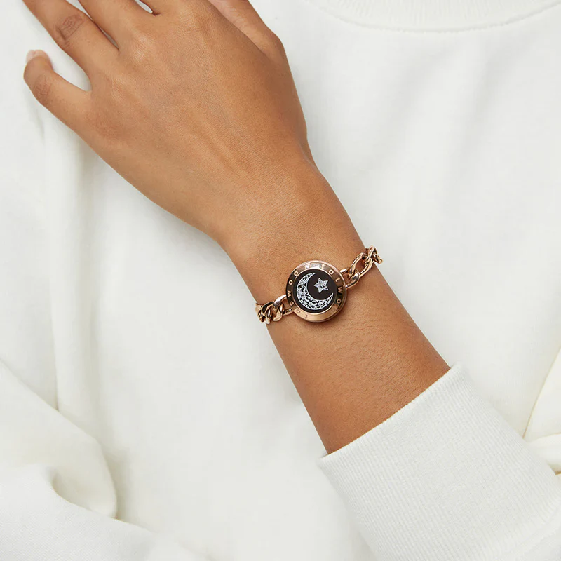 Moon Single Touch Bracelets with Figaro Chain - Image 3