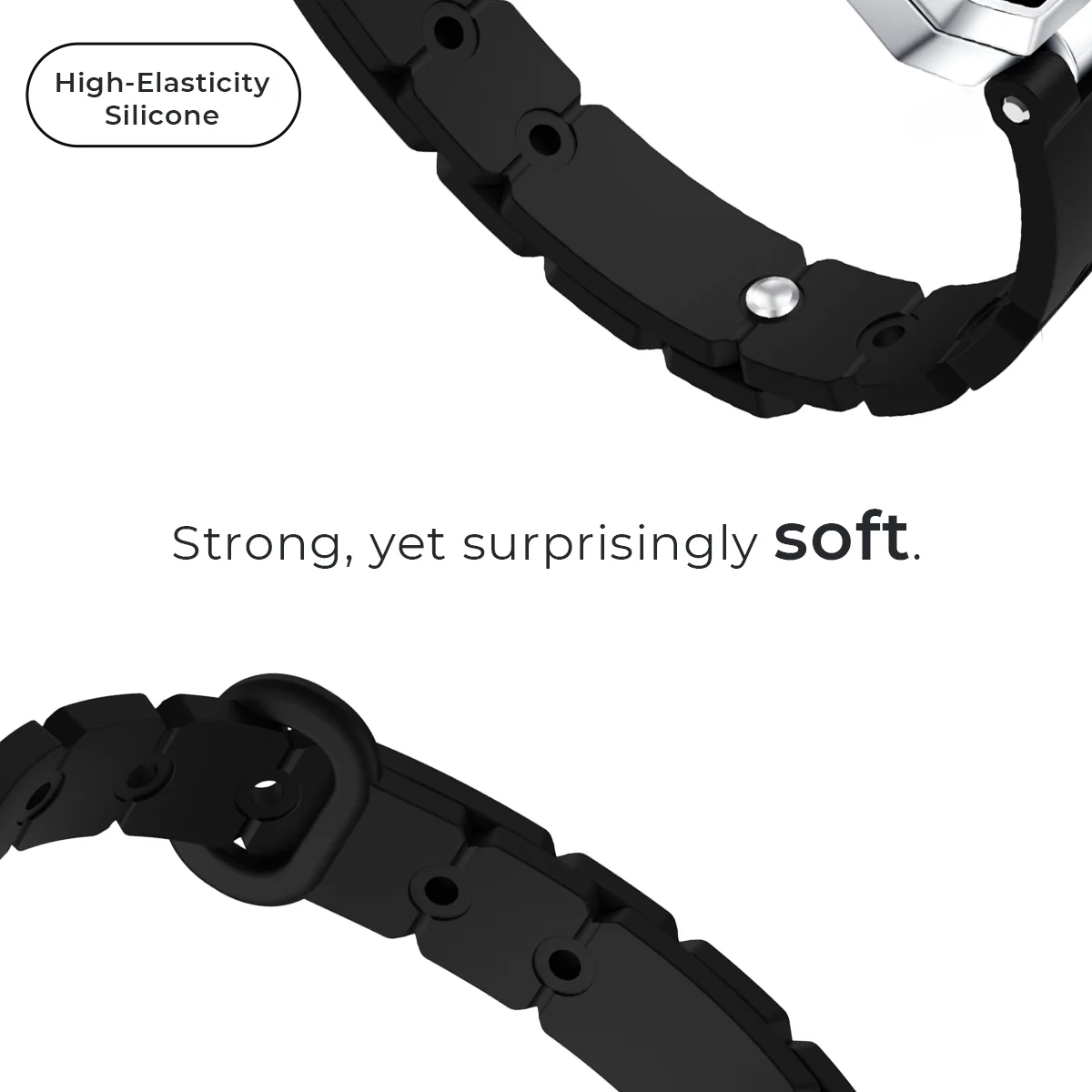 Morse Love Touch Bracelet with Silicone Single (Black) - Image 6