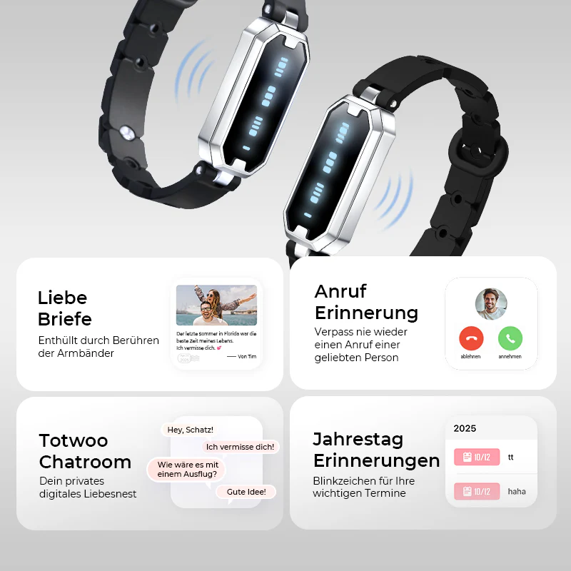Morse Love Touch Bracelets with Silicone (Black & Black) - Image 5