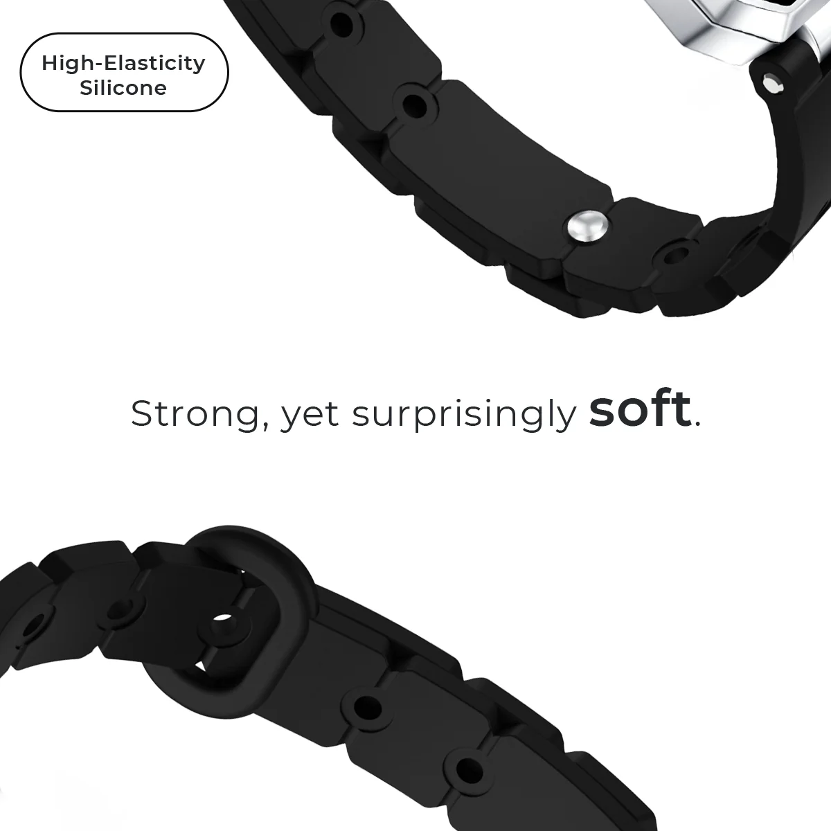 Morse Love Touch Bracelets with Silicone (Black & Black) - Image 9
