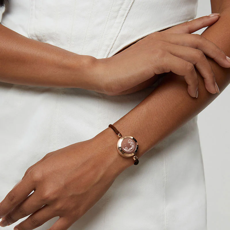 Mountain & Sea Touch Bracelets with Milan Rope (Black+Rose Gold) - Image 3