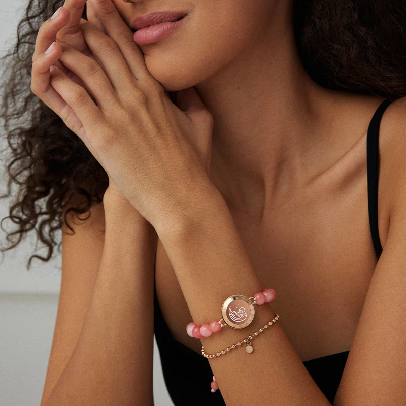 Mountain & Sea Touch Bracelets with Beaded Black Agate and Pink Persian Jade - Image 10