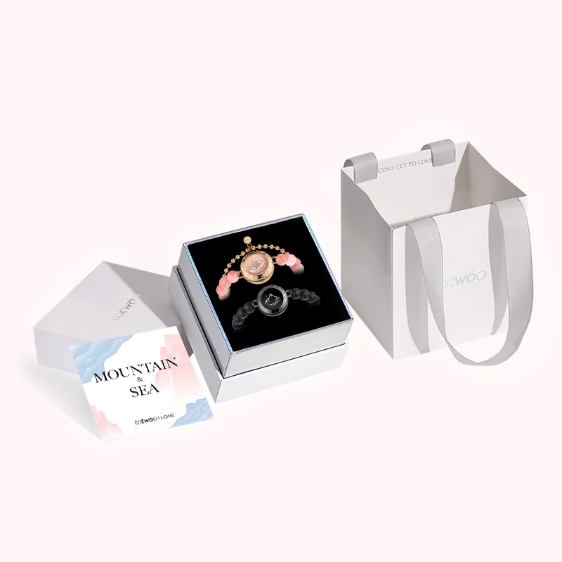 Mountain & Sea Touch Bracelets with Black Agate and Pink Persian Jade - Image 13