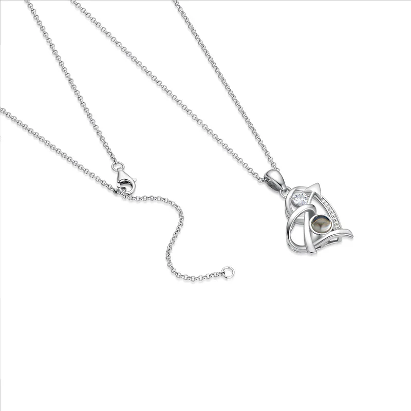 Personalized 925 Silver Heart Arrow Photo Projection Necklace - Image 5