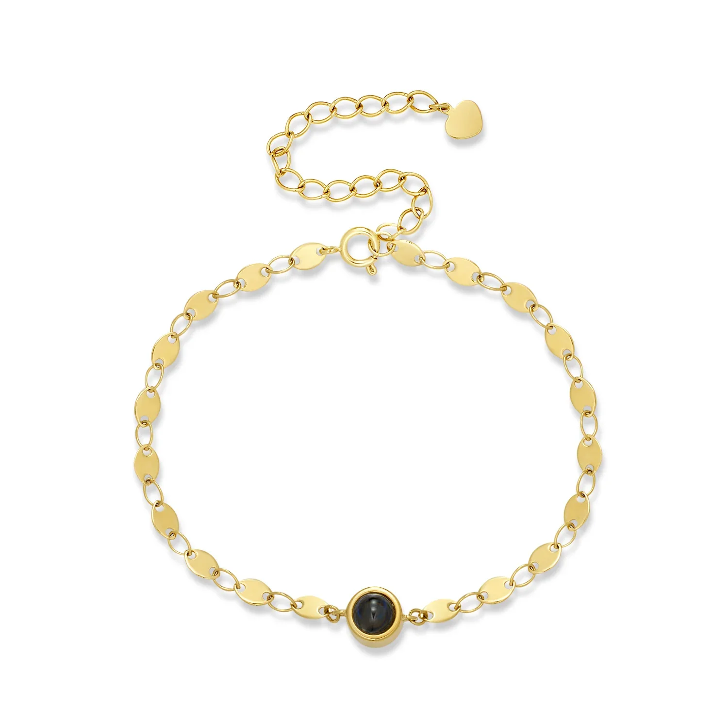 Personalized Olive Shaped Chain Photo Projection Bracelet - Image 6