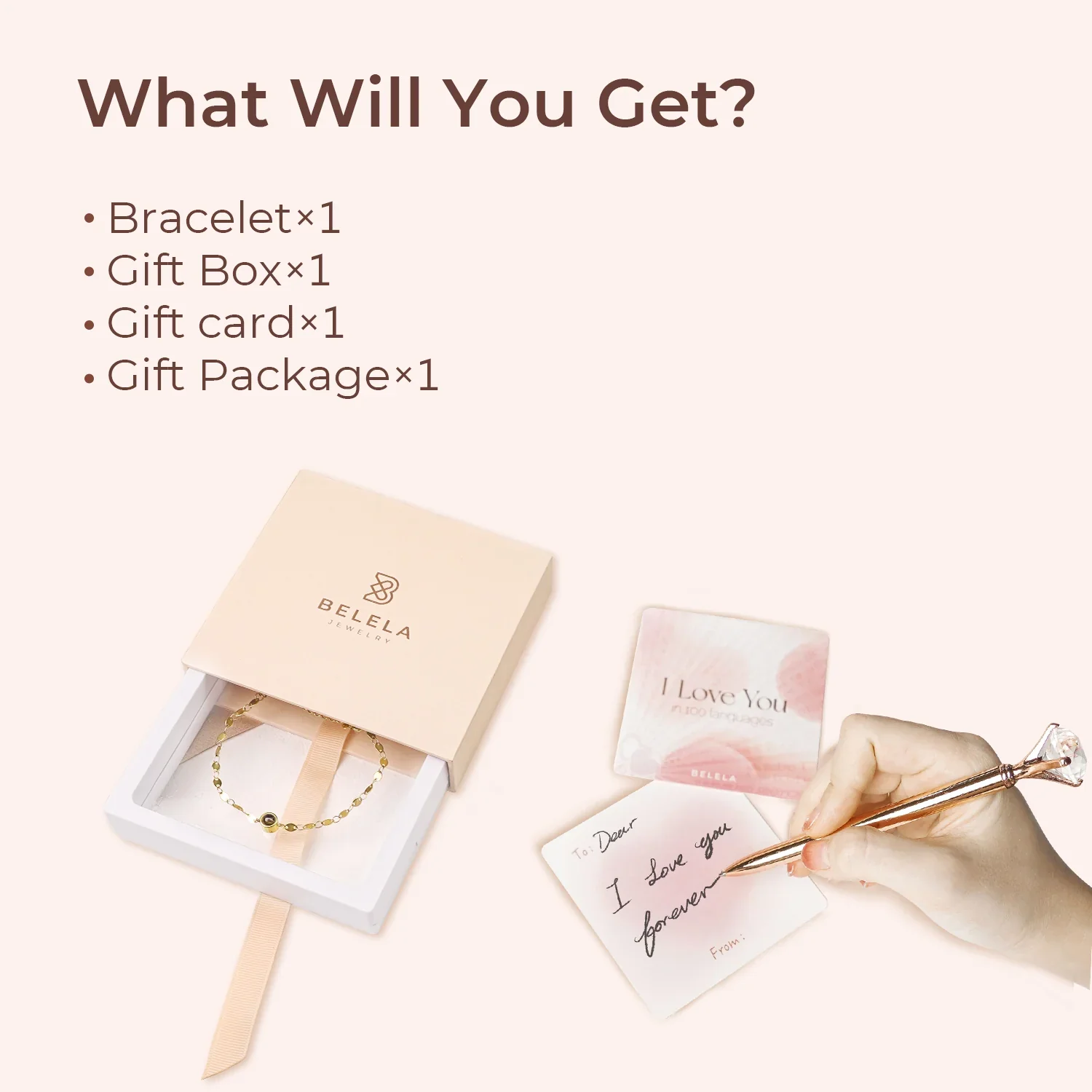 Personalized Olive Shaped Chain Photo Projection Bracelet - Image 9