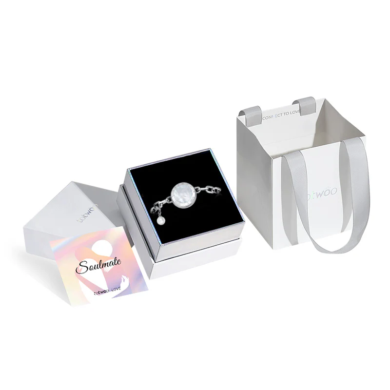 Soulmate 2.0 Single Touch Bracelet (Silver Paperclip Chain) - Image 6