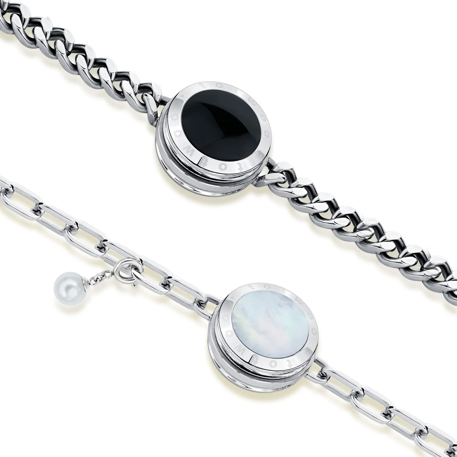 Soulmate 2.0 Touch Bracelets(Silver Cuban Chain+Silver Paperclip Chain) - Image 9