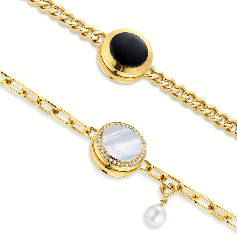Soulmate 2.0 Touch Bracelets(Gold Cuban Chain+Paperclip Chain) - Image 3