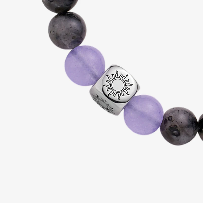 Sun&Moon Beaded Bracelets in Purple and Black - Image 7
