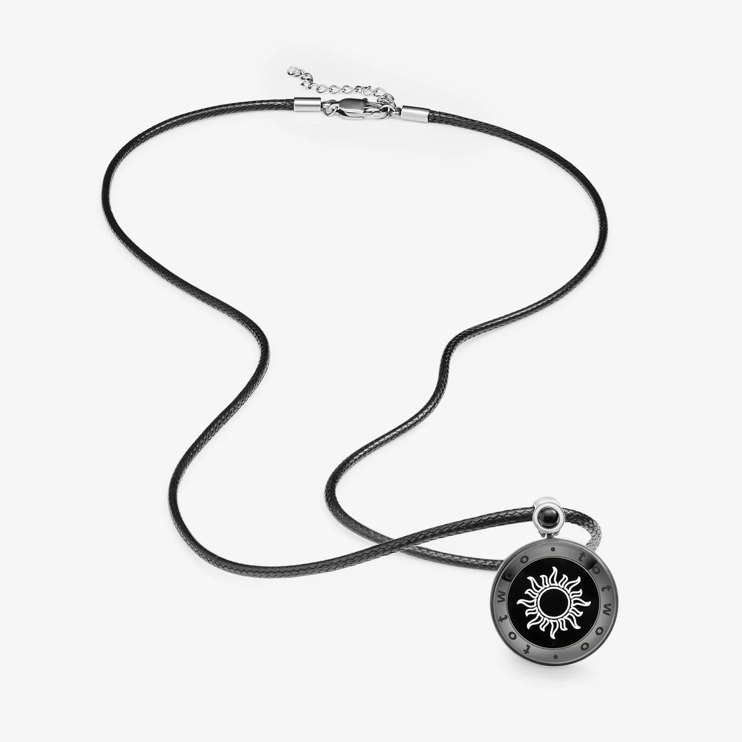 Sun&Moon Touch Necklaces with Natural Agate Set for Two - Image 10