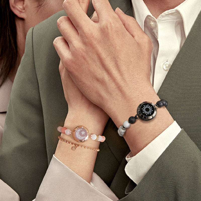 Sun & Moon Touch Bracelets with Phantasmal Beads (Black+Rose Gold) - Image 5