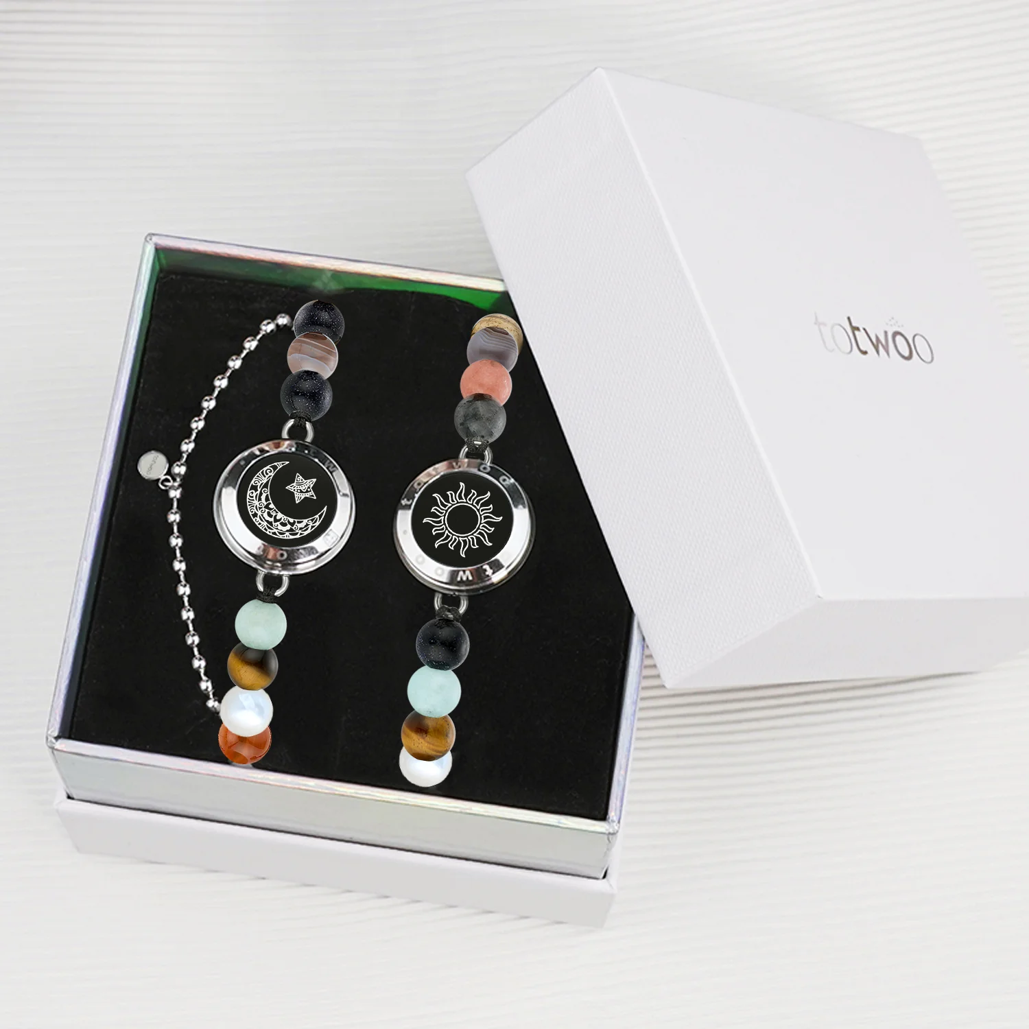 Sun&Moon Touch Bracelets with Solar System Guardian Beads - Image 10