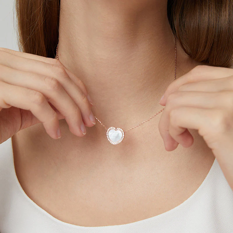 totwoo Memory Digital Locket Necklace (18K Gold Plated Silver & Mother of Pearl) - Image 7