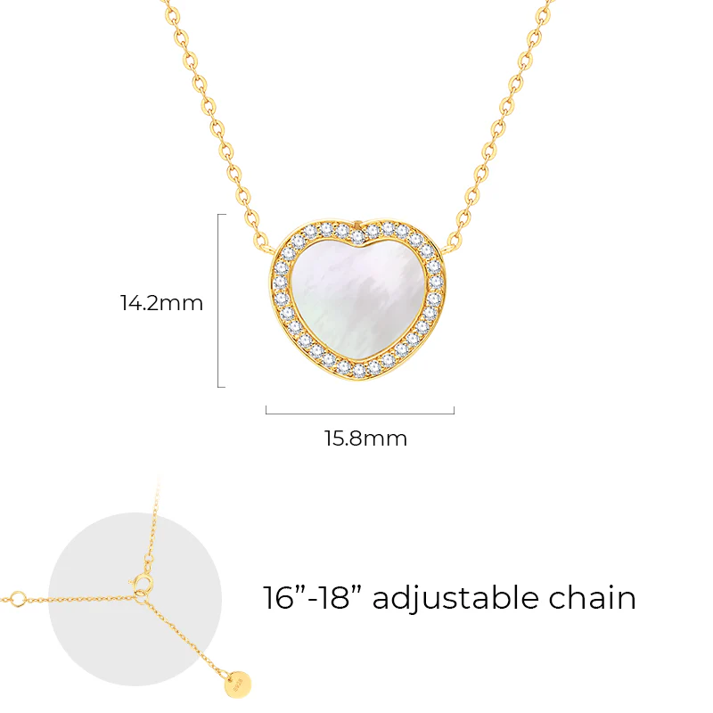 totwoo Memory Digital Locket Necklace (18K Gold Plated Silver & Mother of Pearl) - Image 8