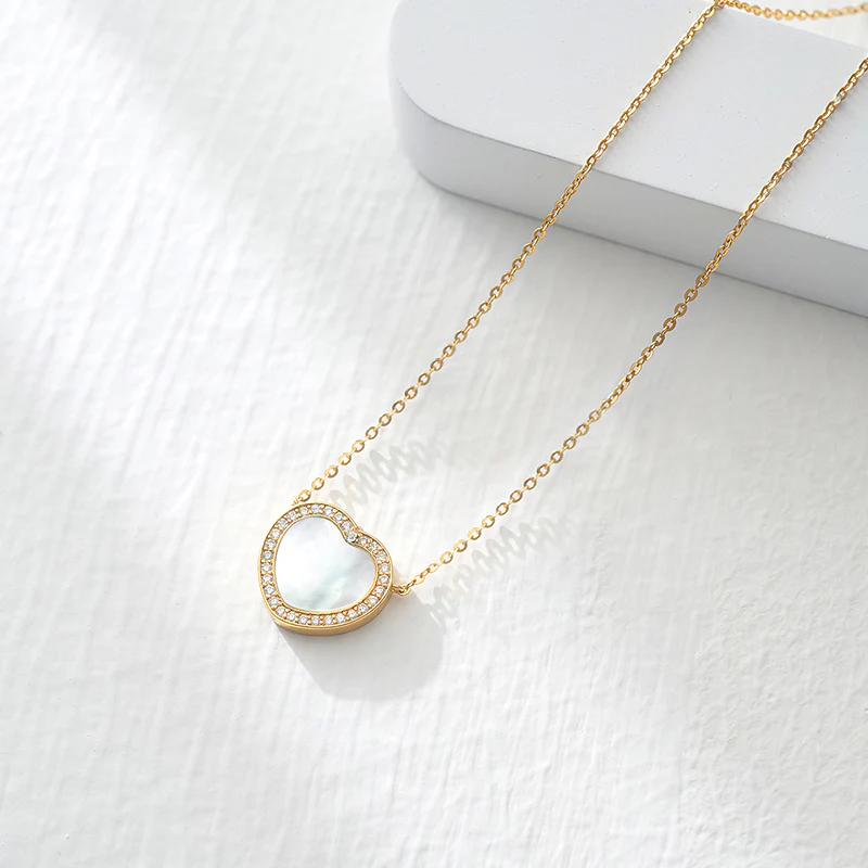 totwoo Memory Digital Locket Necklace (18K Gold Plated Silver & Mother of Pearl) - Image 9