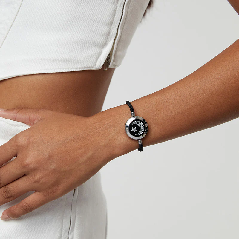 Sun & Moon Touch Bracelets with Milan Rope(Black+Black) - Image 6