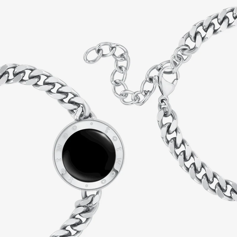 Soulmate 2.0 Single Touch Bracelet (Silver Cuban Chain) - Image 5
