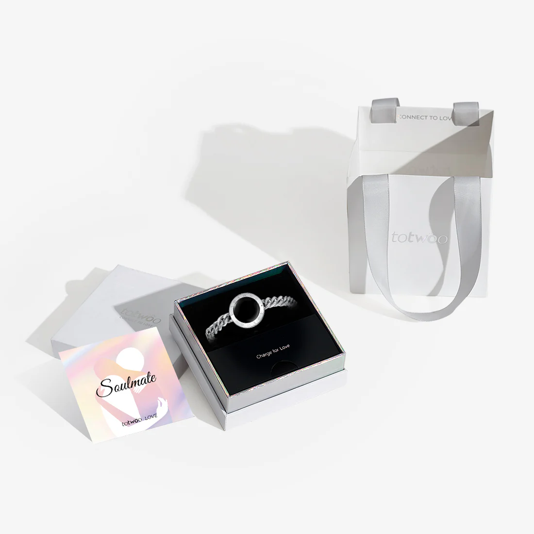 Soulmate 2.0 Single Touch Bracelet (Silver Cuban Chain) - Image 6